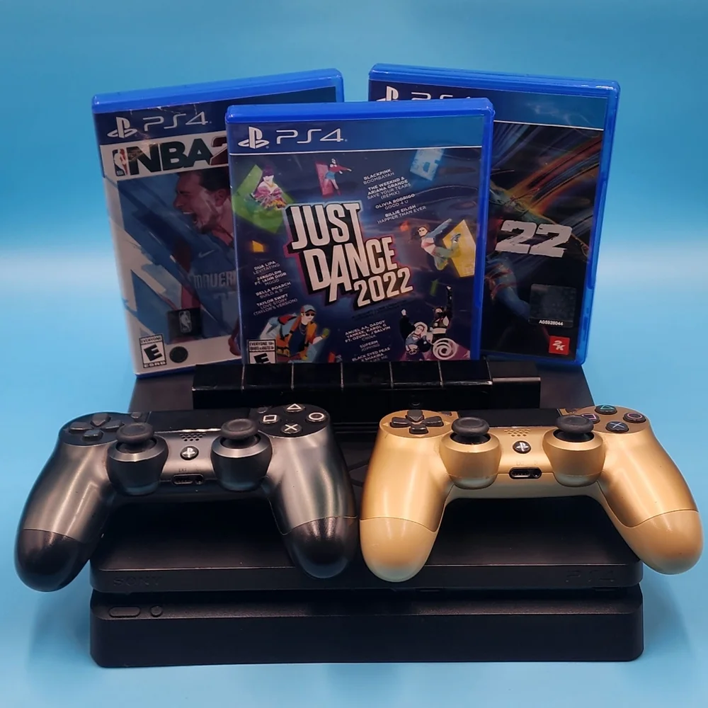 Sony PlayStation 4 Slim 1TB Console BUNDLE + 3 Games, 2 Controllers & Camera